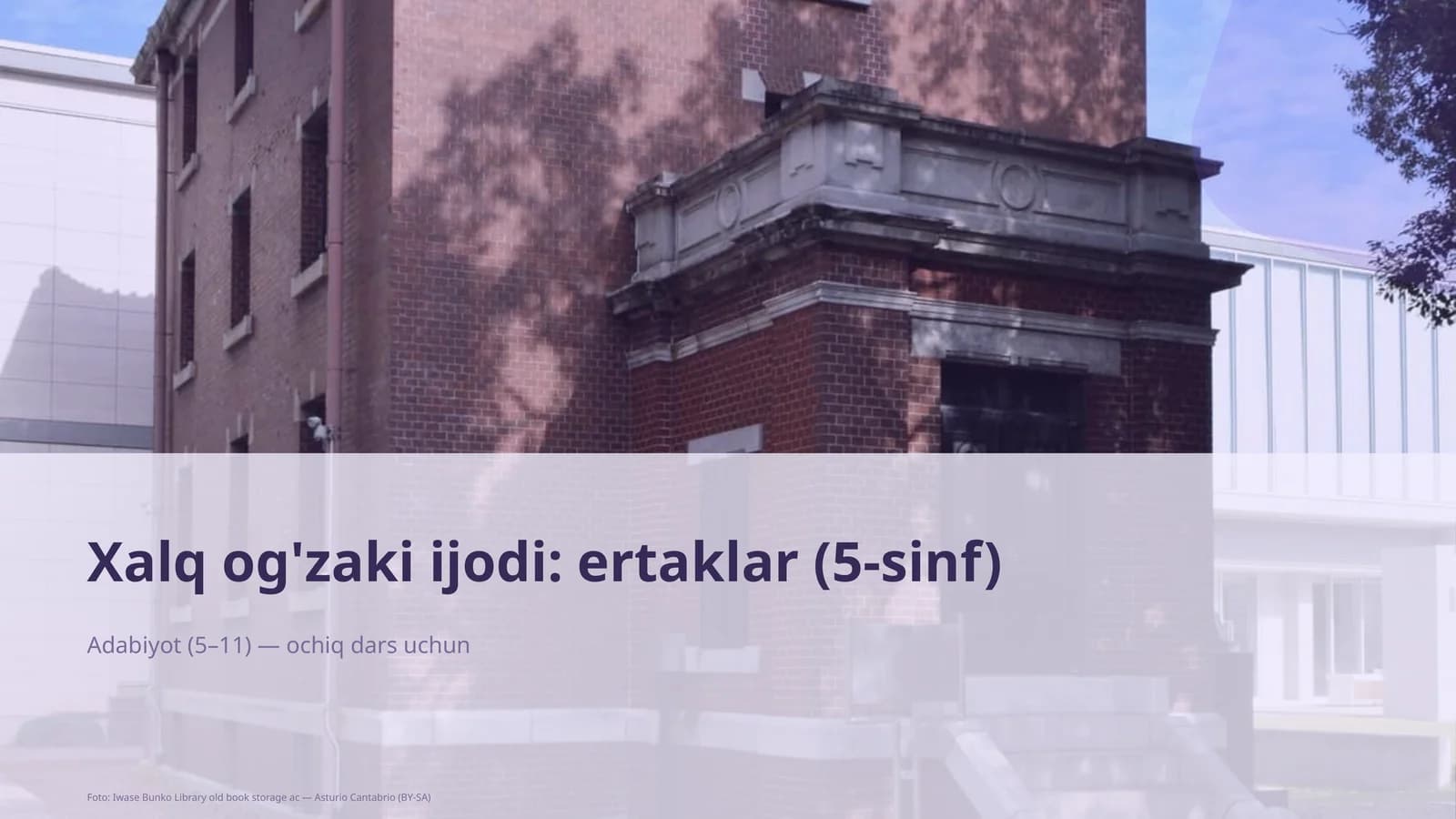 Xalq og'zaki ijodi: ertaklar (5-sinf)