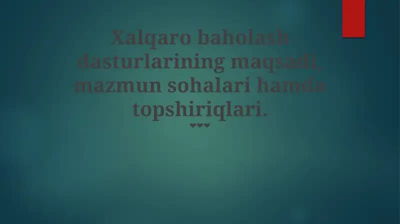 Xalqaro Baholash Dasturlari