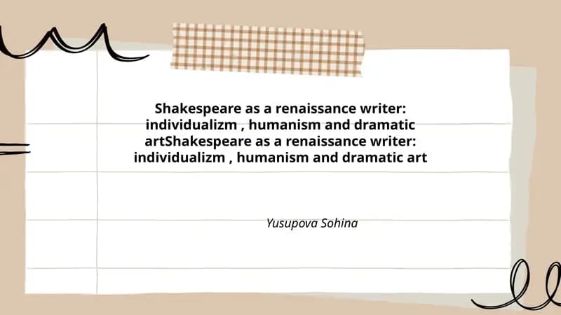 Shakespeare as a renaissance writer