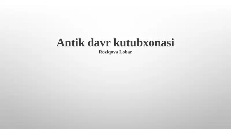 Antik davr kutubxonasi