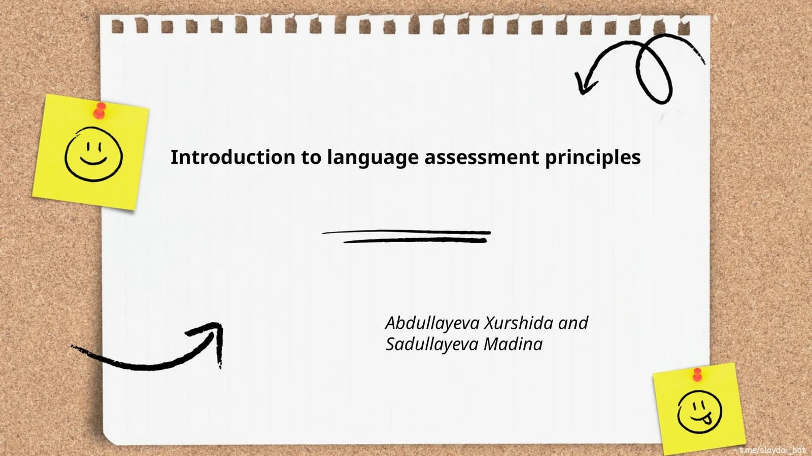 Introduction to language assessment principles