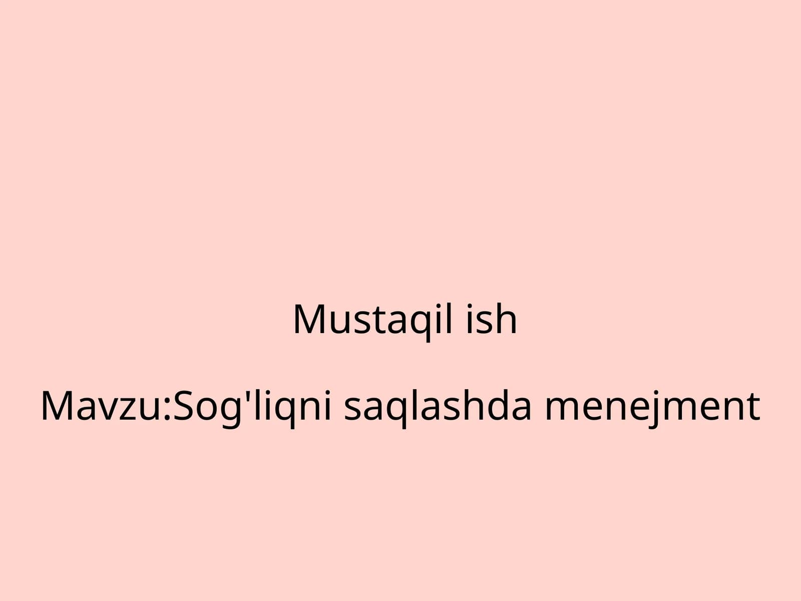 Sog'liqni saqlashda menejment