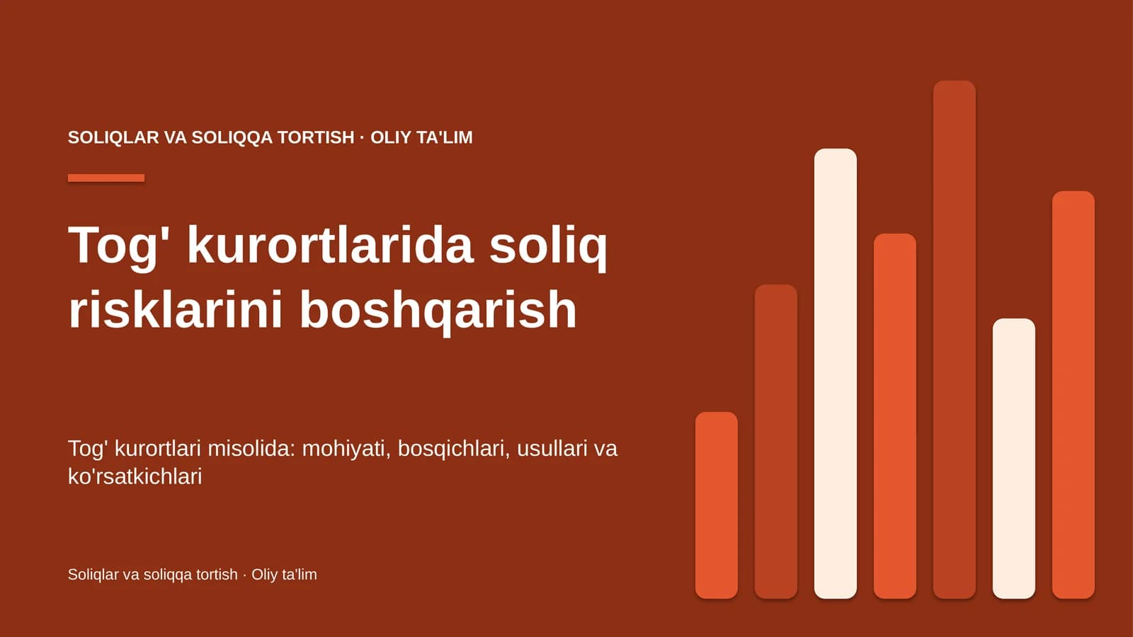 Tog' kurortlarida soliq risklarini boshqarish