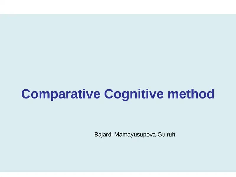 Comparative Cognitive method