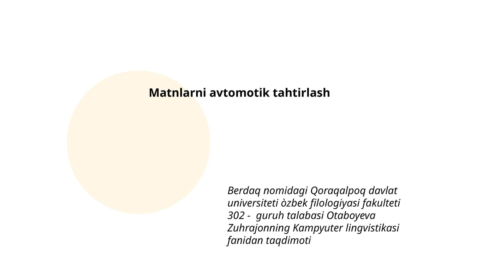 Matnlarni avtomatik tahtirlash