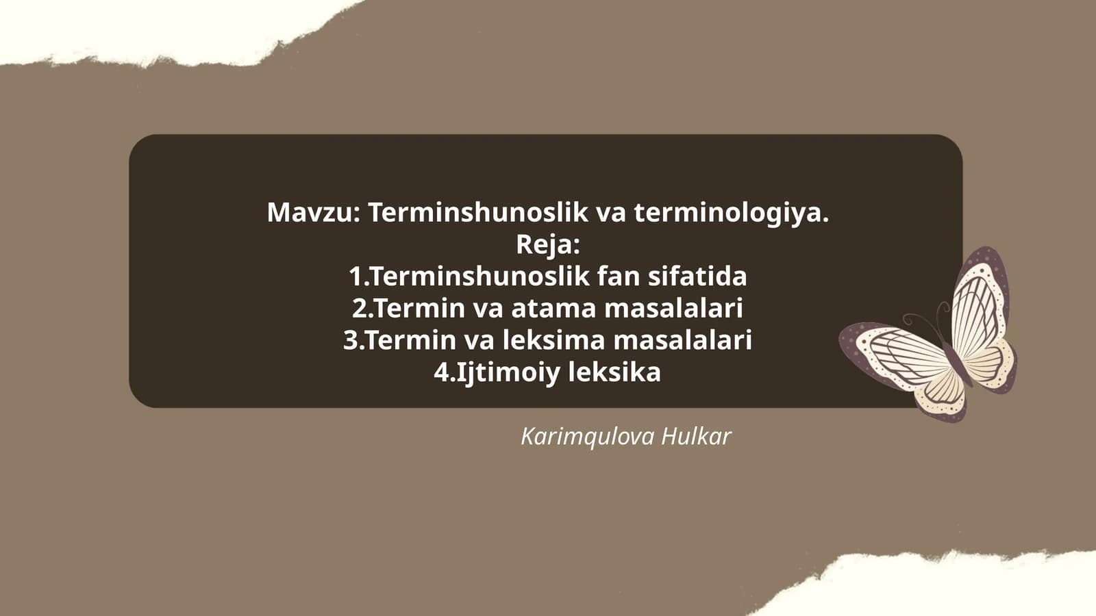 Terminshunoslik va terminologiya