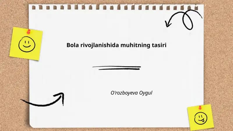 Bola rivojlanishida muhitning tasiri
