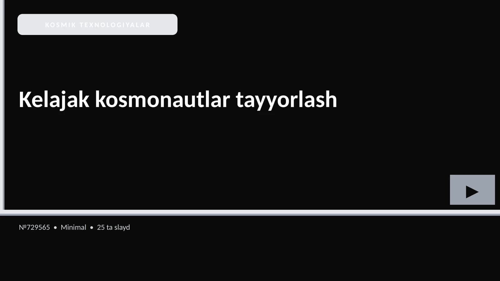 Kelajak kosmonautlar tayyorlash