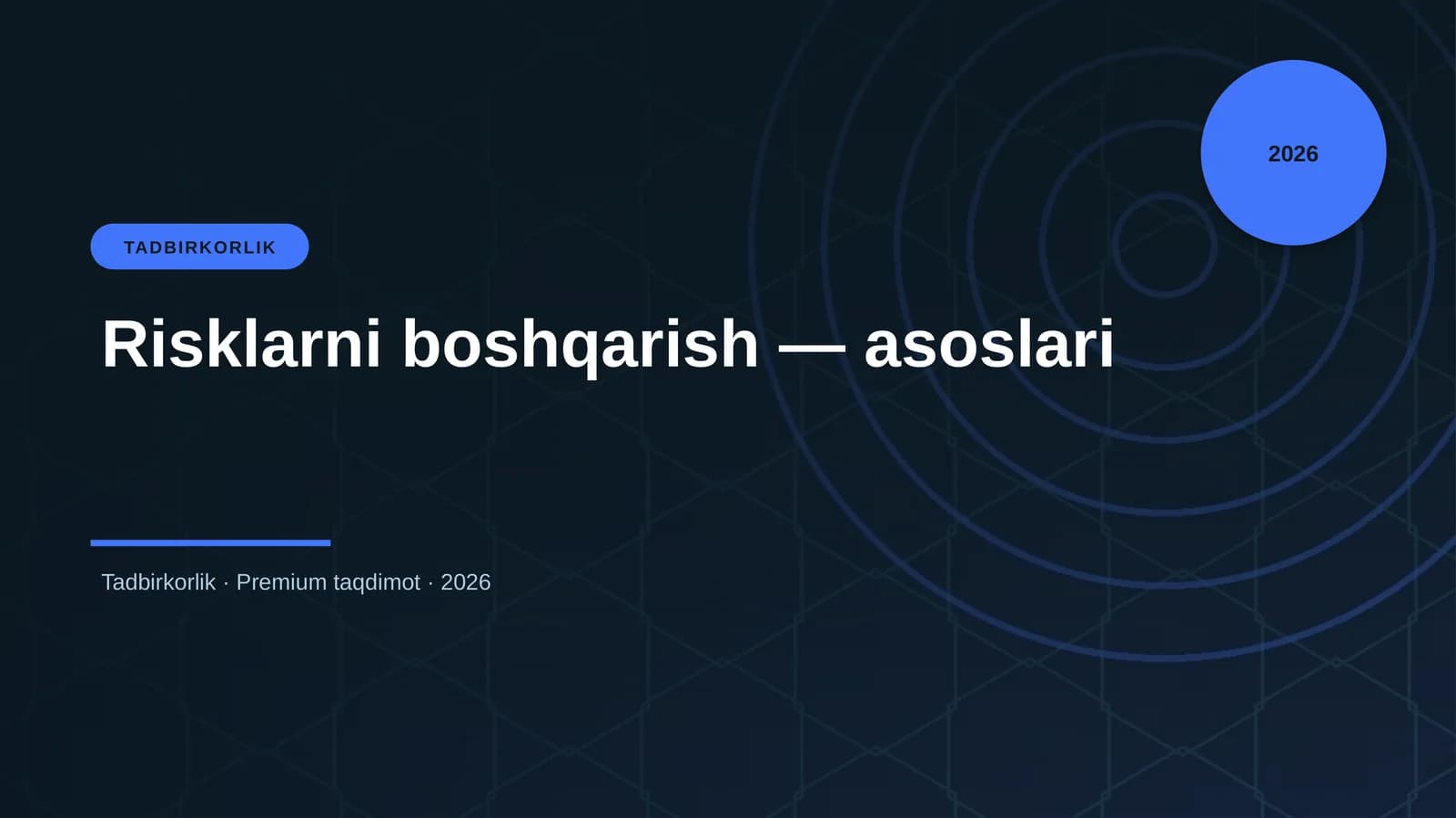 Risklarni boshqarish — asoslari