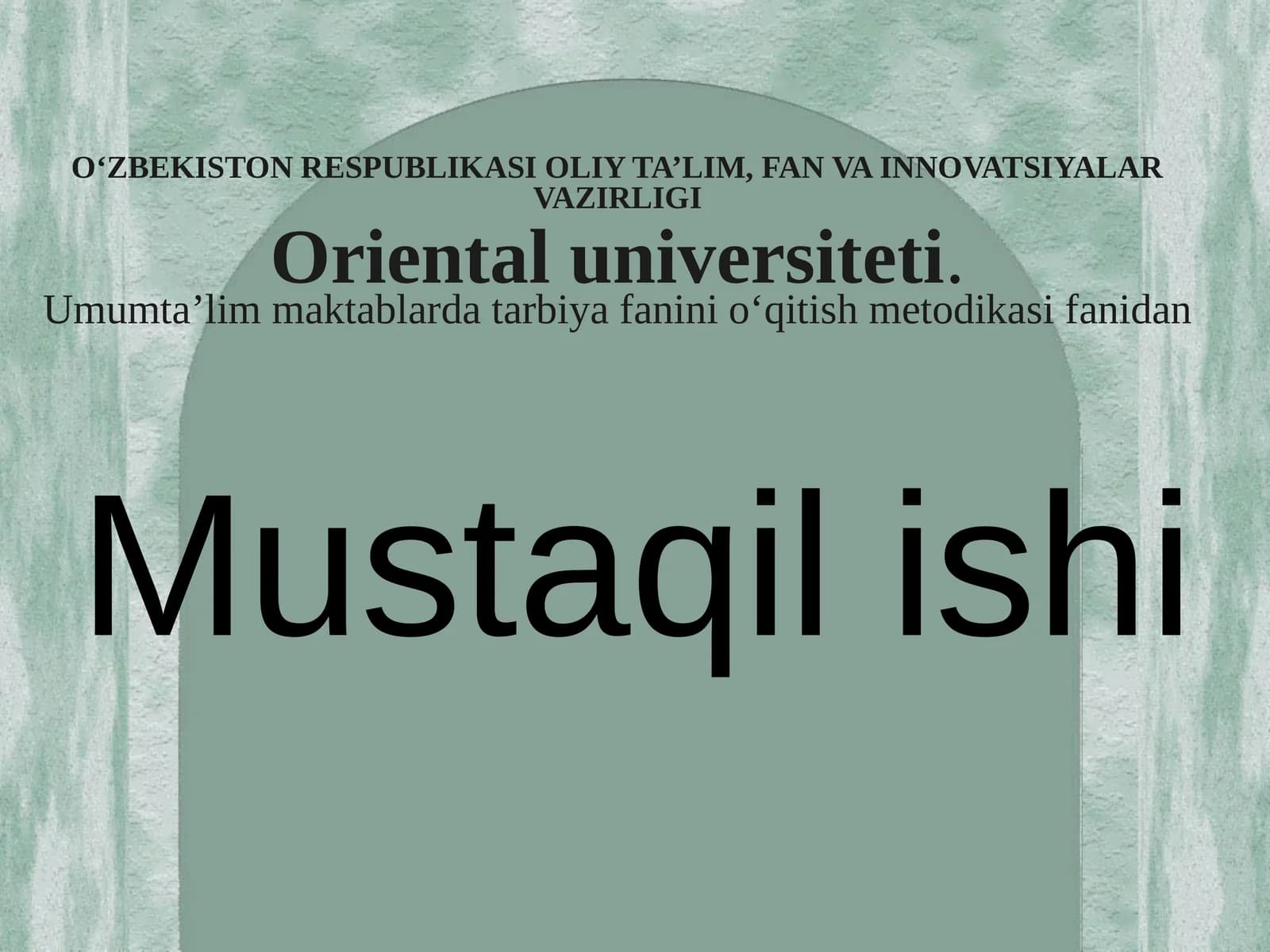 Ta’lim tamoyillari hamda ularning tasnifi