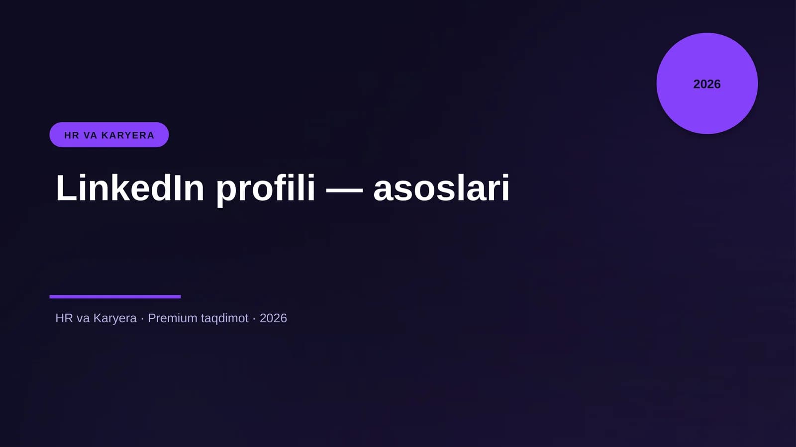 LinkedIn profili — asoslari