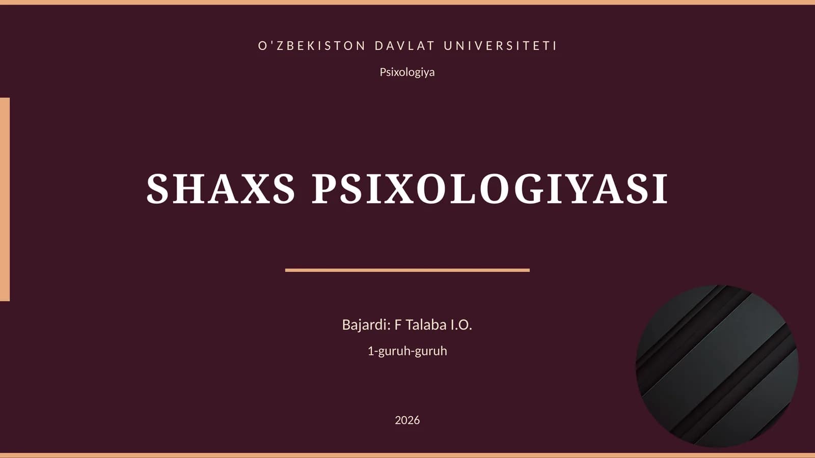 SHAXS PSIXOLOGIYASI
