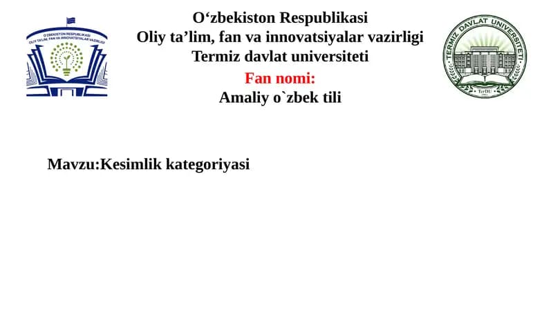 Kesimlik kategoriyasi