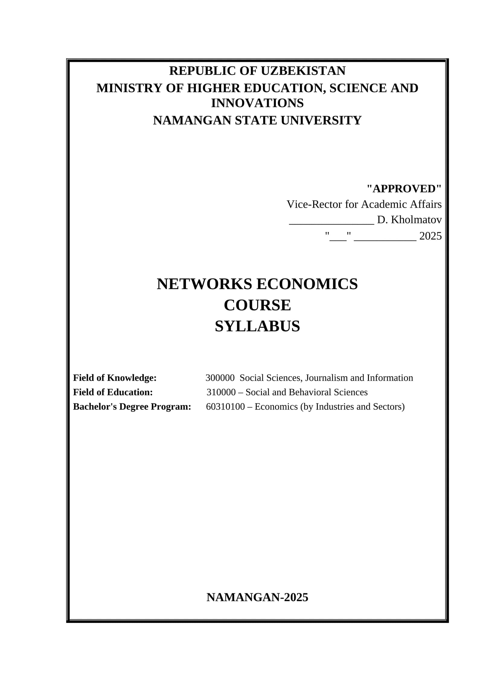 Networks Economics
