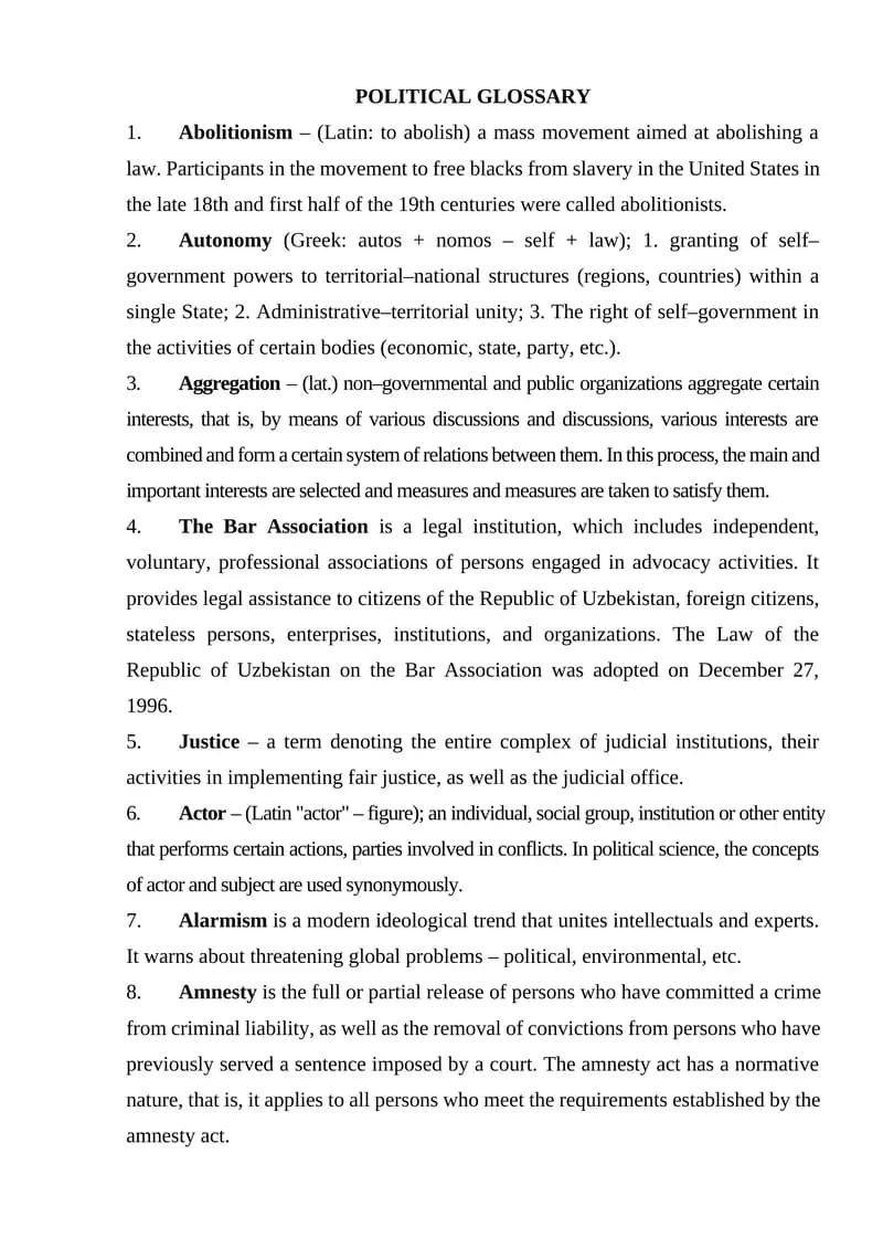 Political glossary