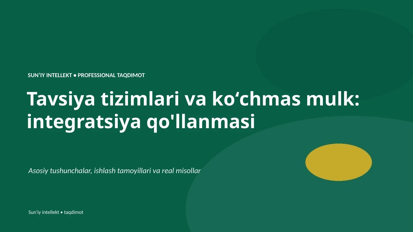 SUNʼIY INTELLEKT • PROFESSIONAL TAQDIMOT