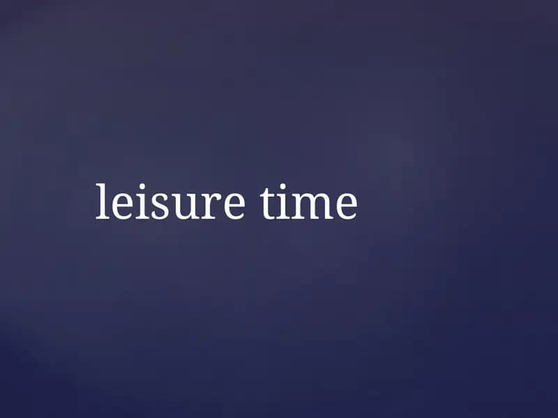 leisuretime