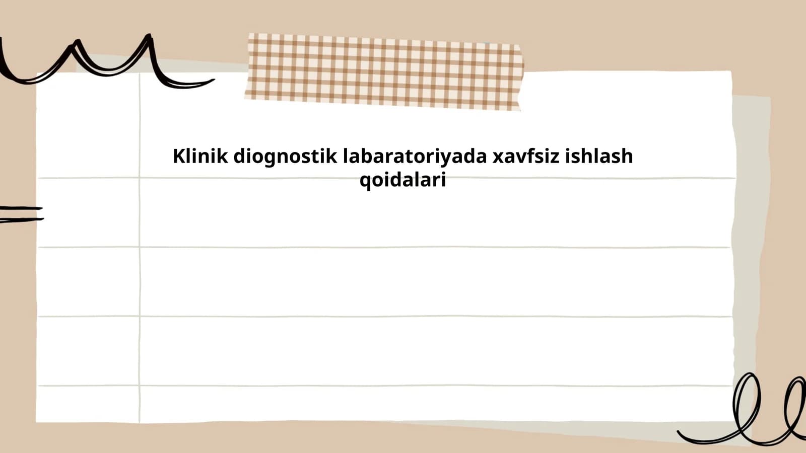 Klinik diognostik labaratoriyada xavfsiz ishlash qoidalari