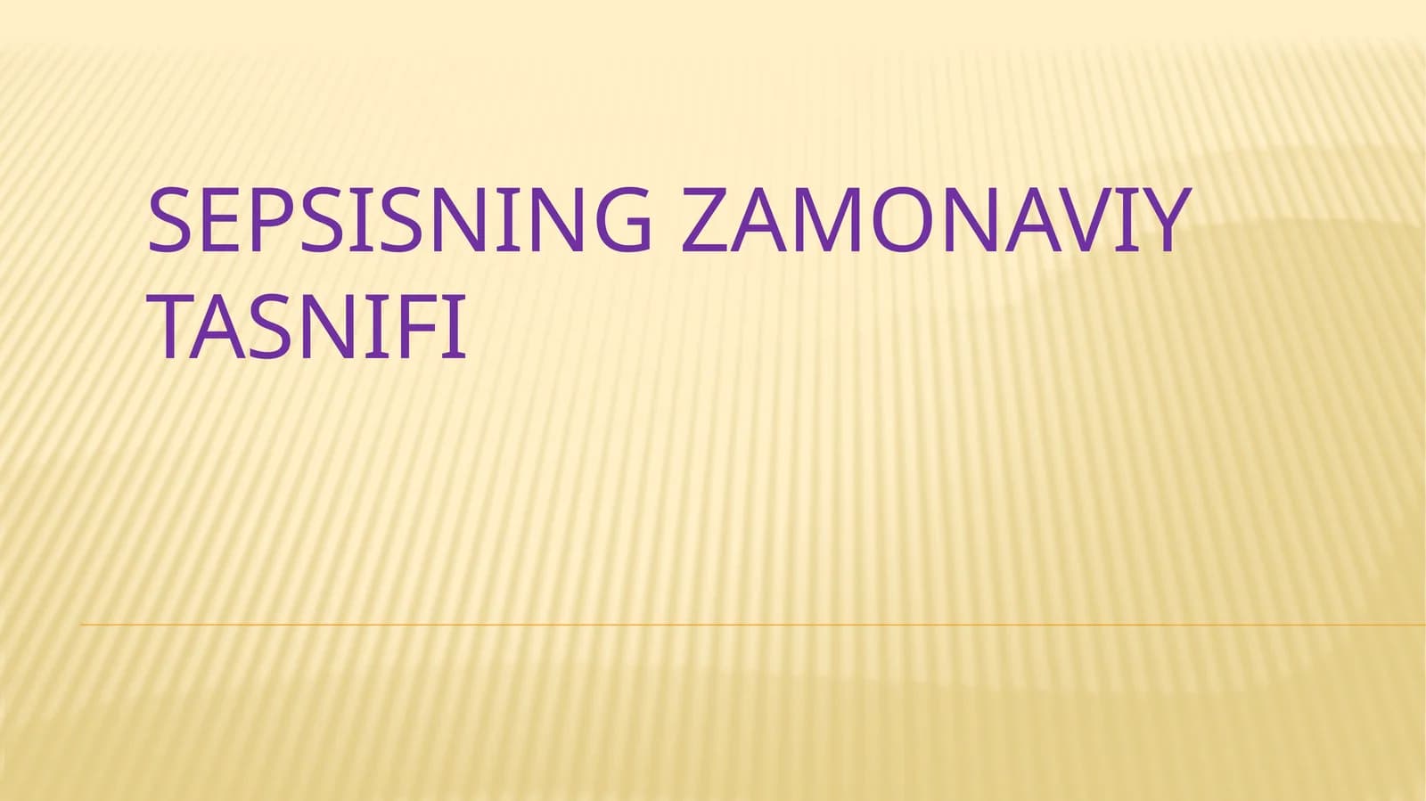 Sepsisning zamonaviy tasnifi