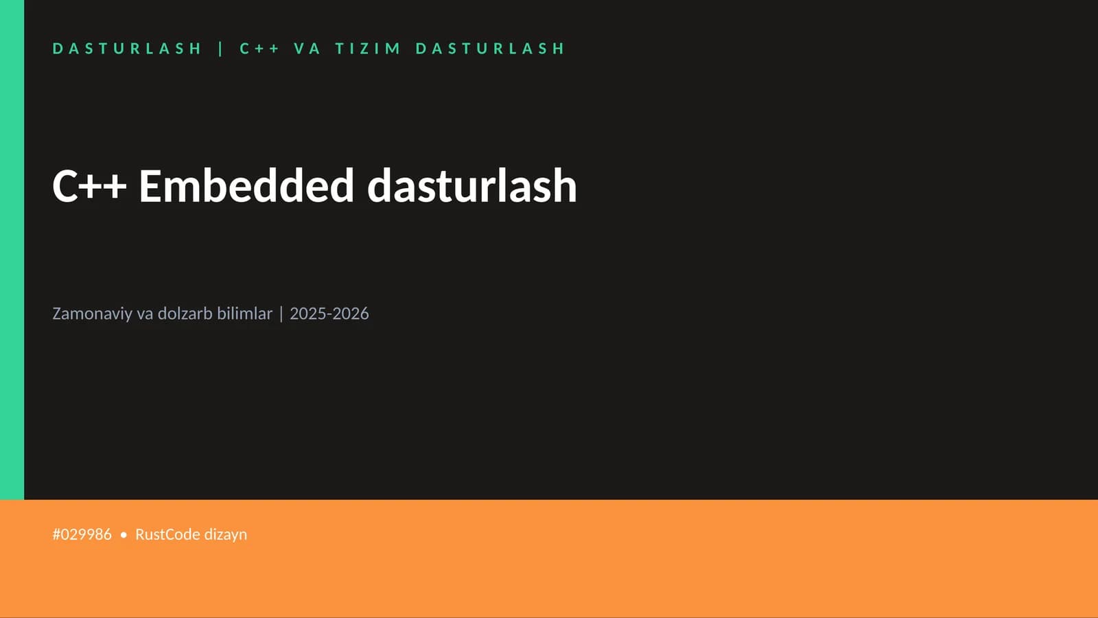 C++ VA TIZIM DASTURLASH