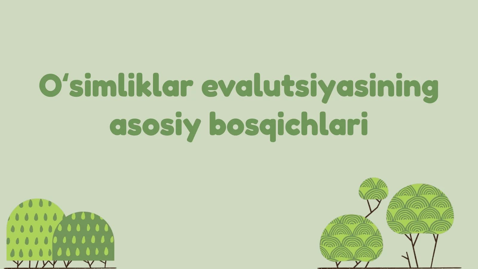 Oʻsimliklar evalutsiyasining asosiy bosqichlari