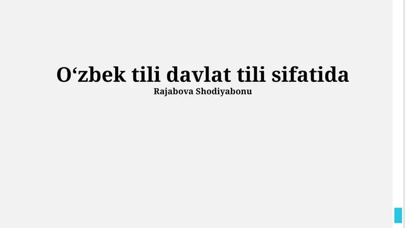 Oʻzbek tili davlat tili sifatida