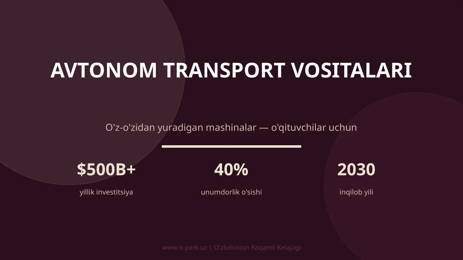 Avtonom transport vositalari