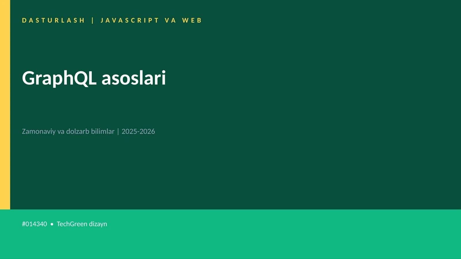 GraphQL asoslari