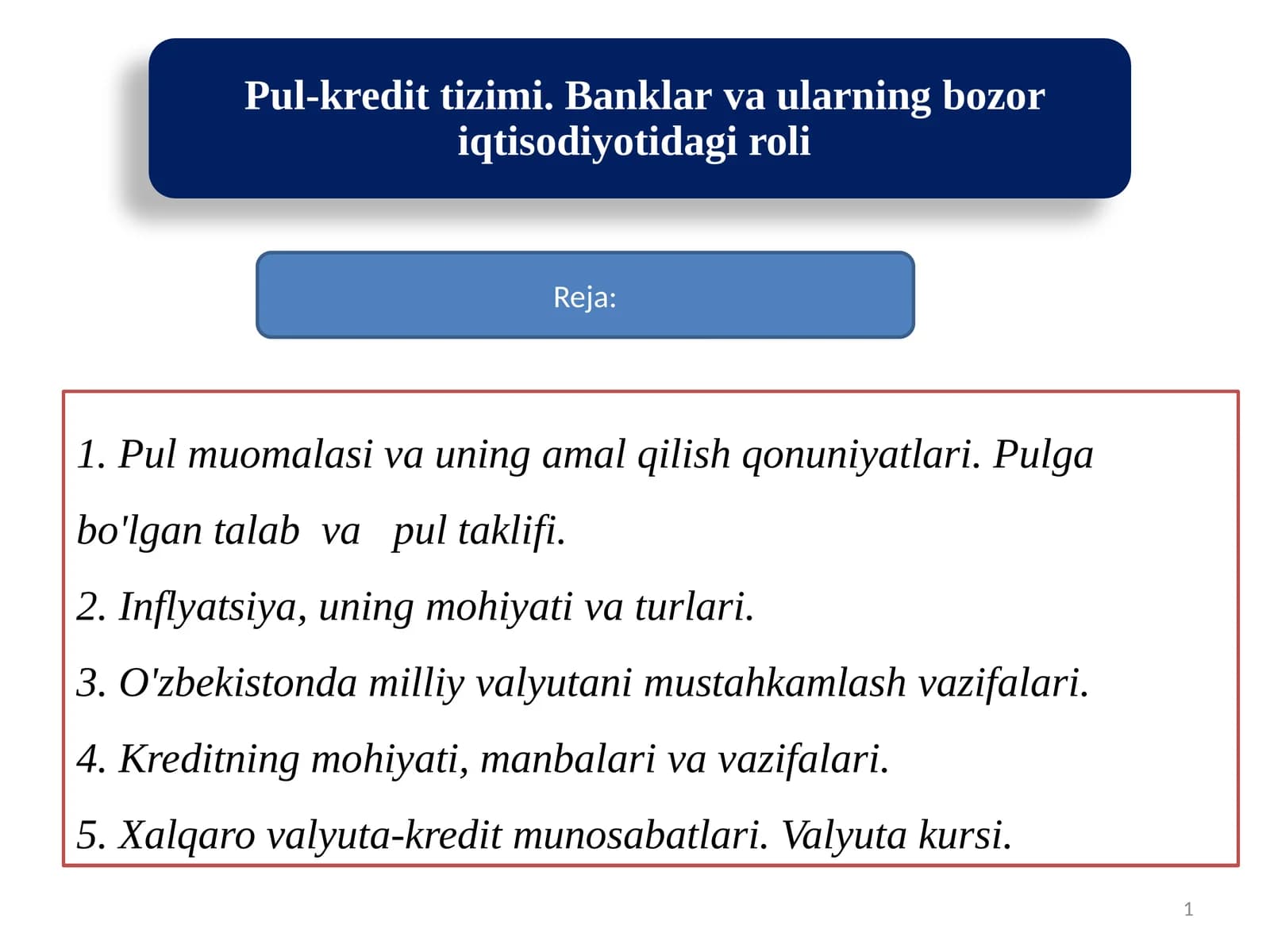 pul kredit tizimi