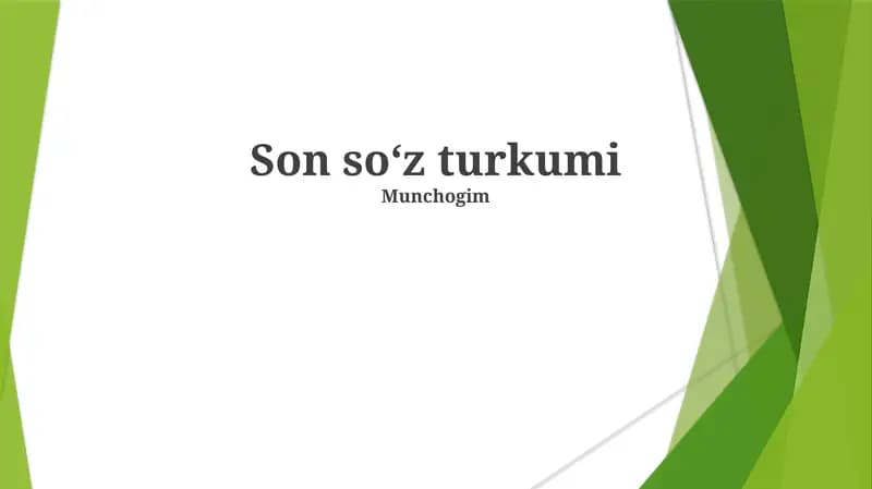 Ot Nomlari Turlari