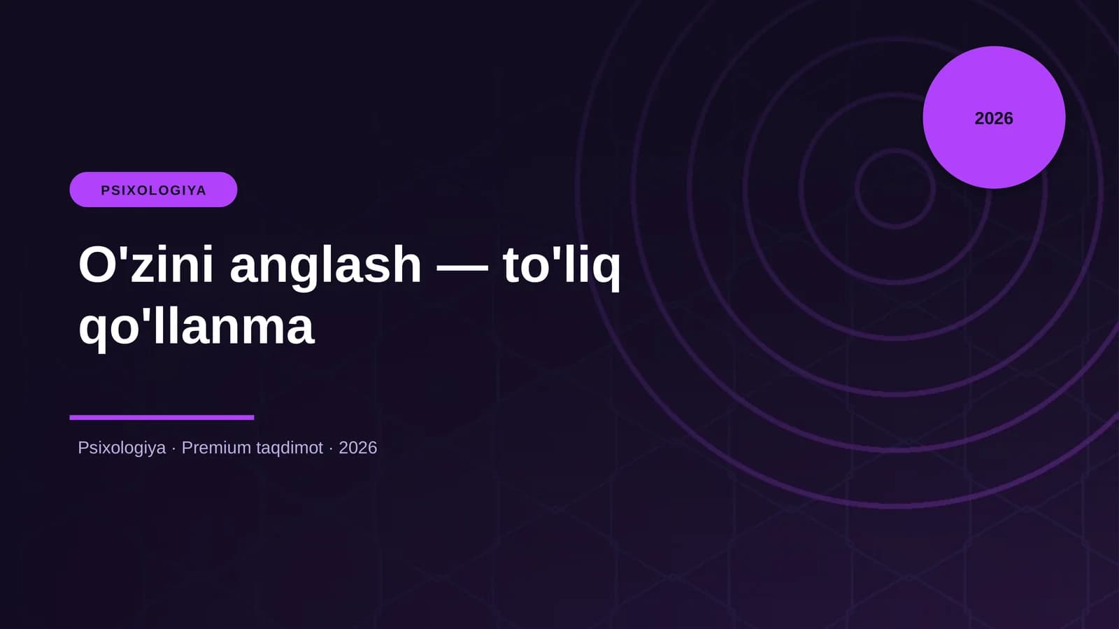 O'zini anglash — to'liq qo'llanma