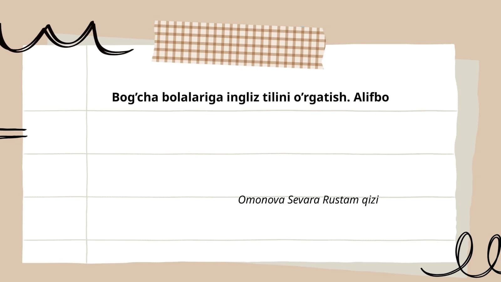 Ingliz tilini o’rgatish