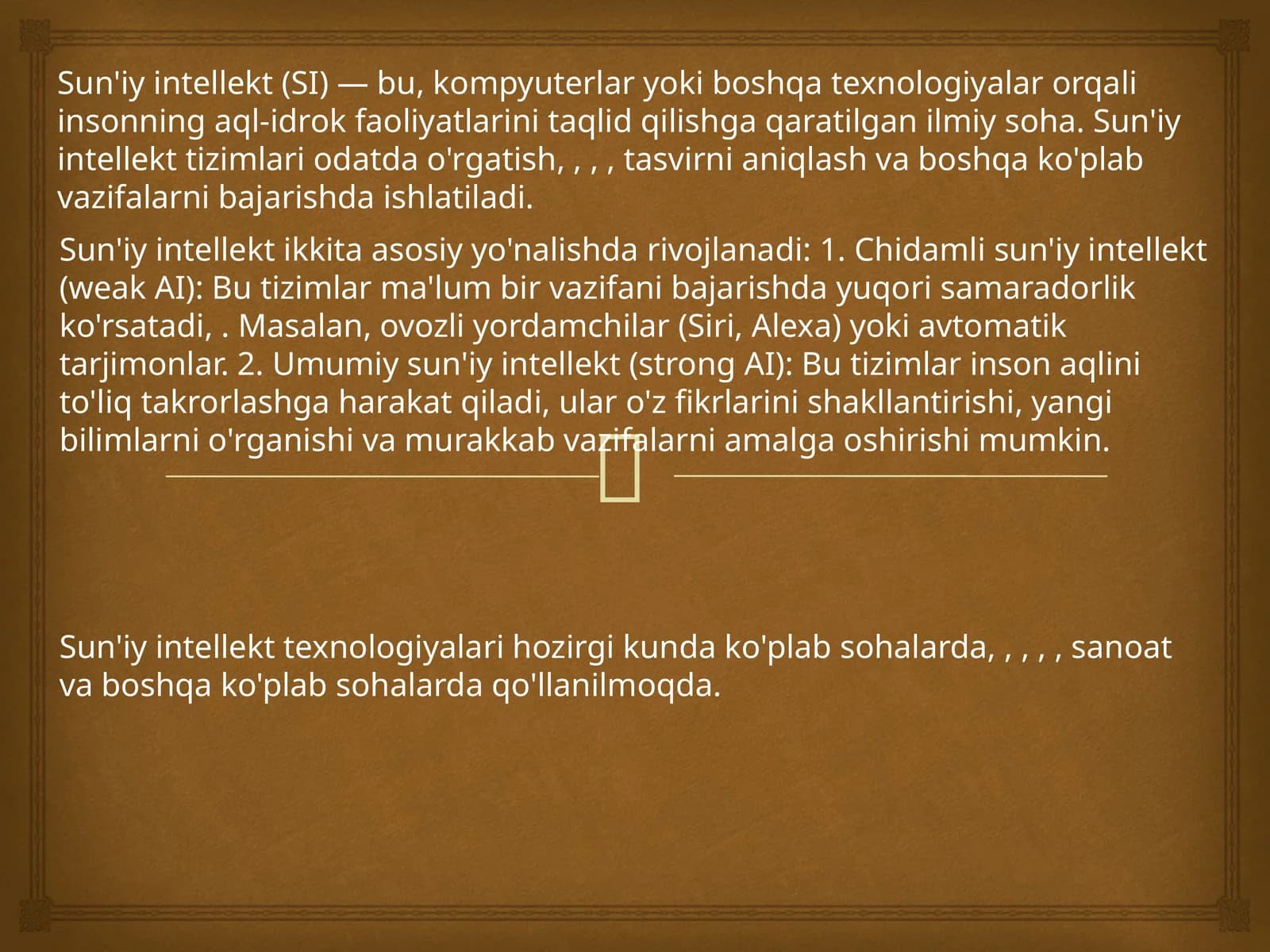 Sun'iy intellekt (SI)