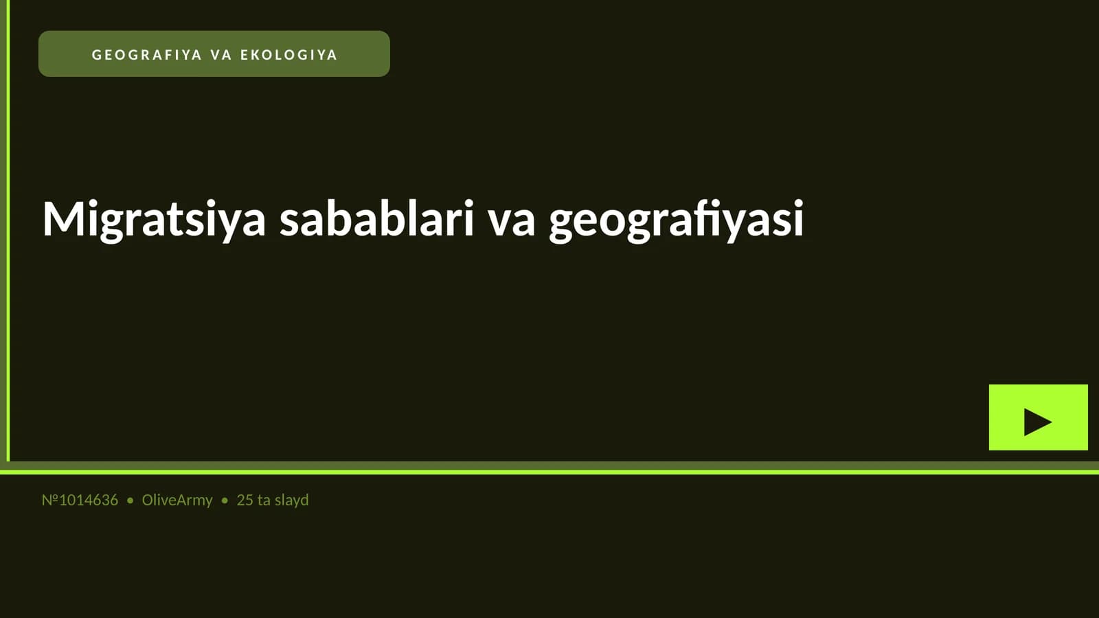 Migratsiya sabablari va geografiyasi