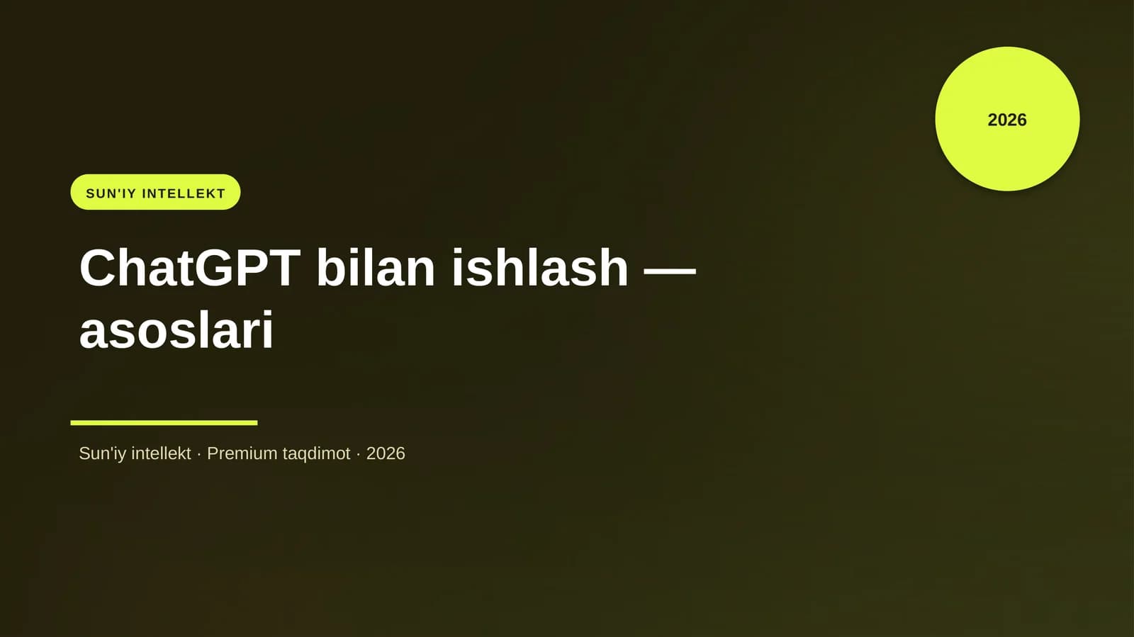 ChatGPT bilan ishlash — asoslari