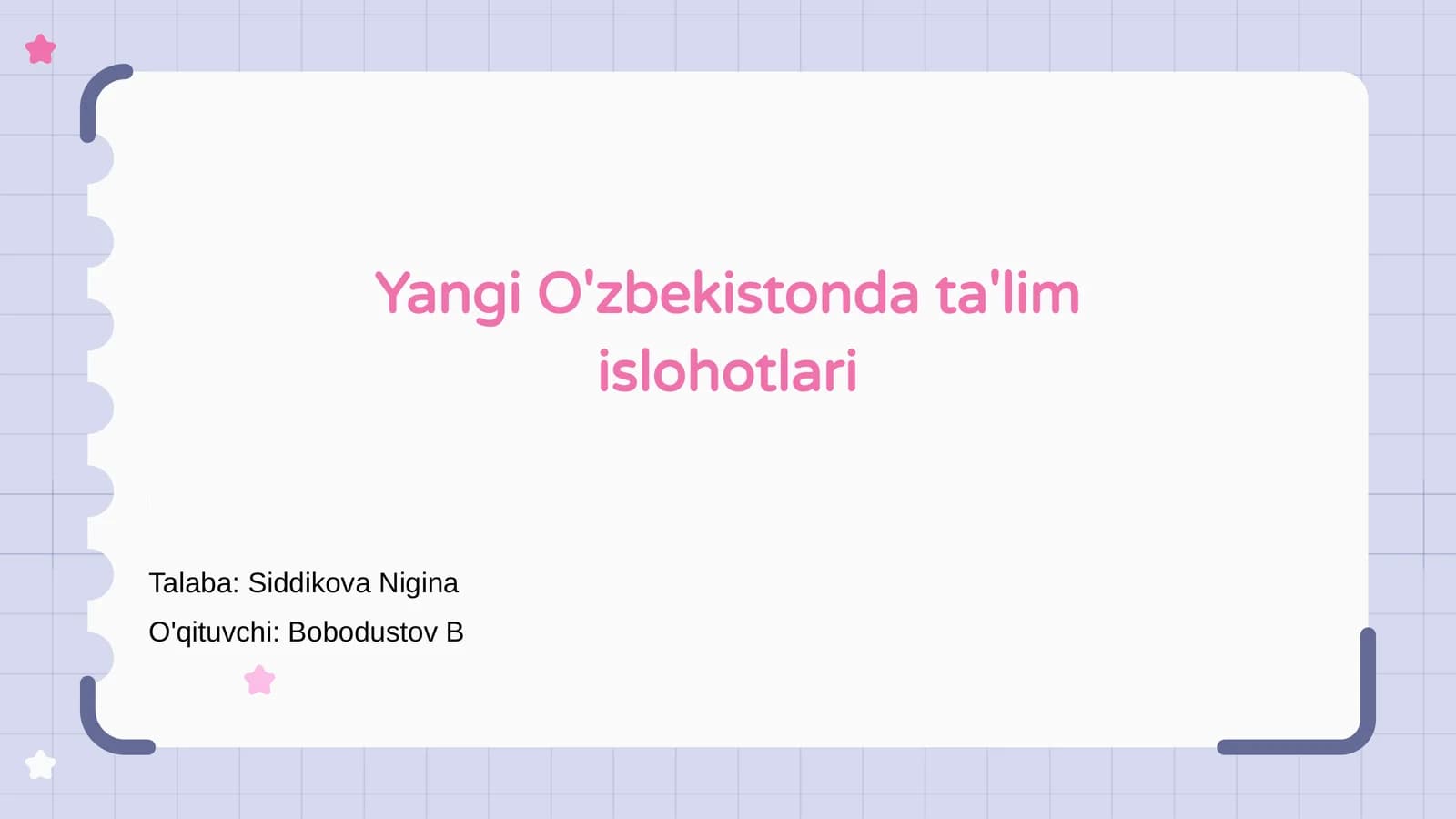 Yangi O'zbekistonda ta'lim islohotlari