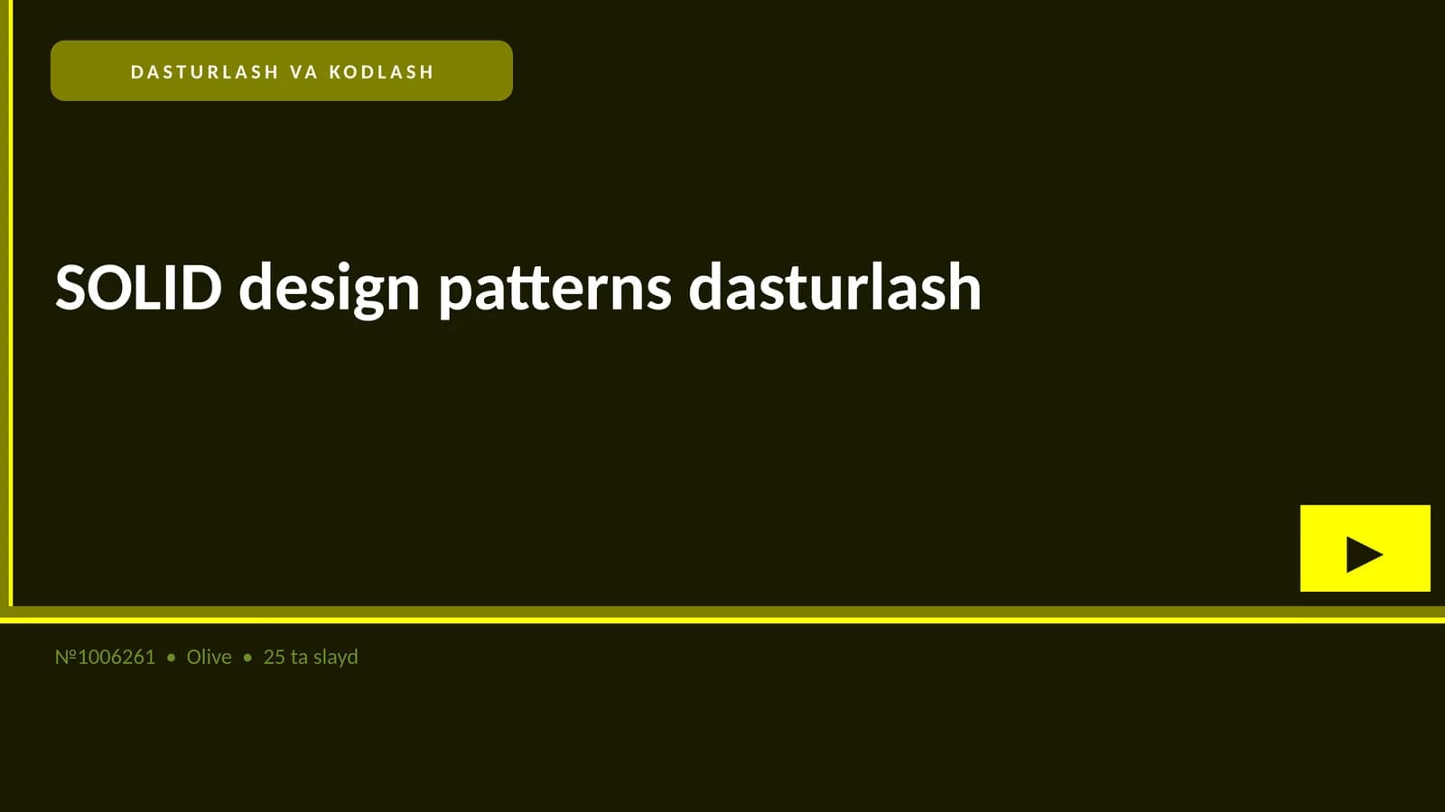 SOLID design patterns dasturlash