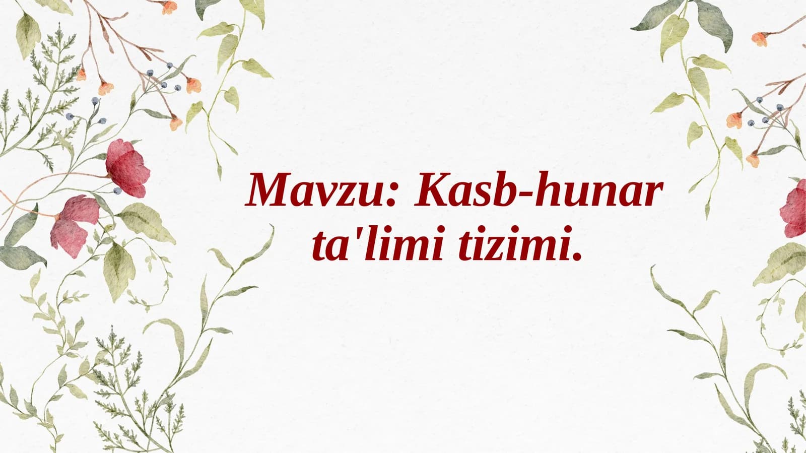 Kasb-hunar ta'limi tizimi