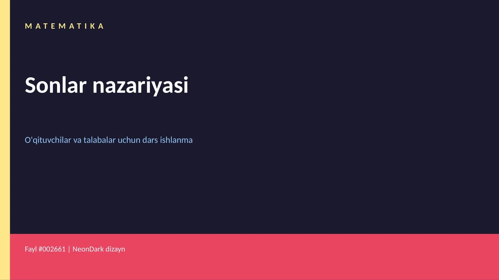 Matematika Sonlar nazariyasi