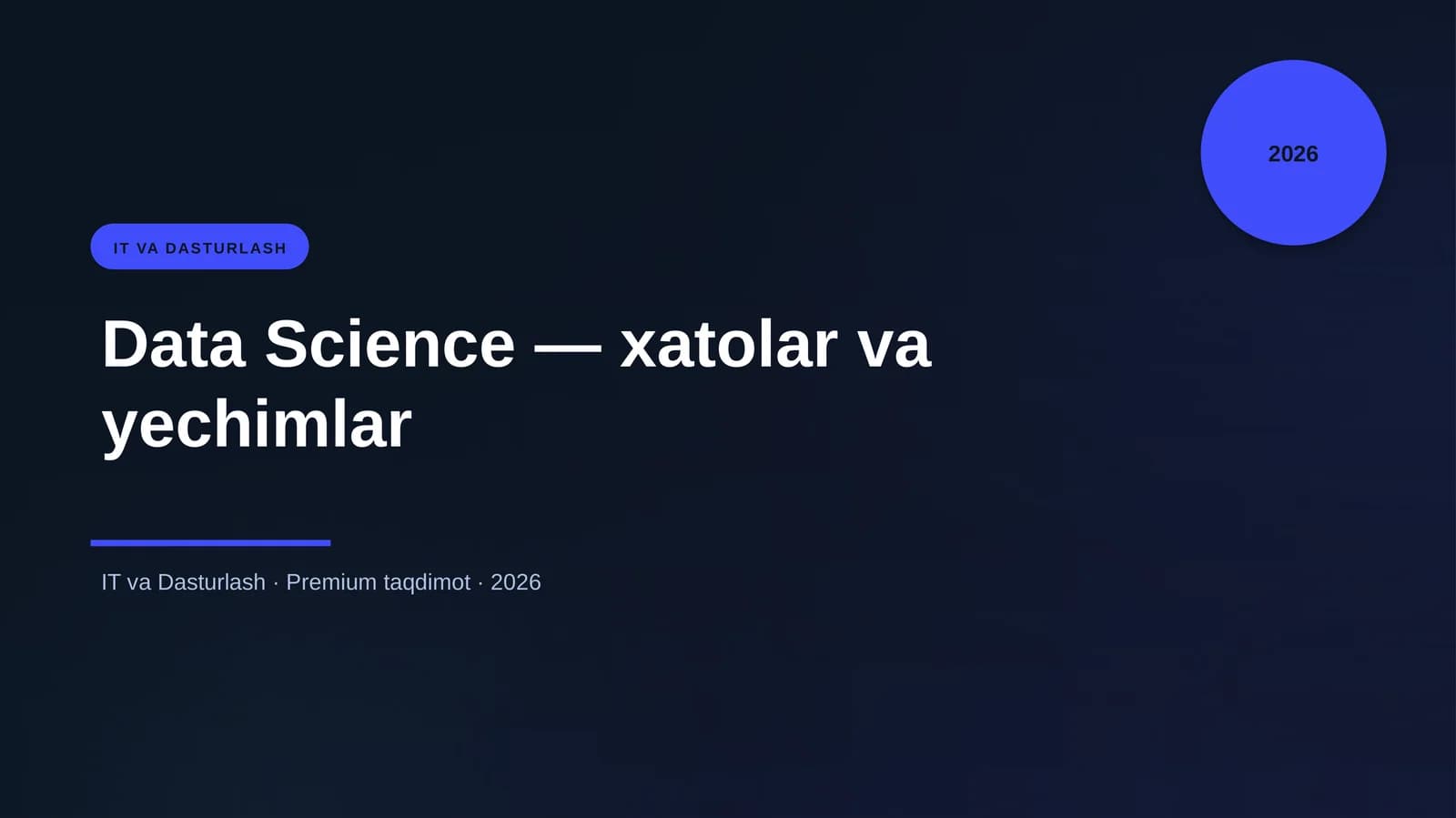 Data Science — xatolar va yechimlar