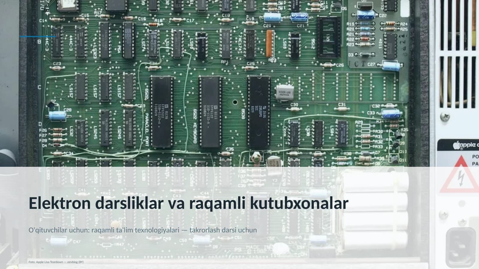 Elektron darsliklar va raqamli kutubxonalar