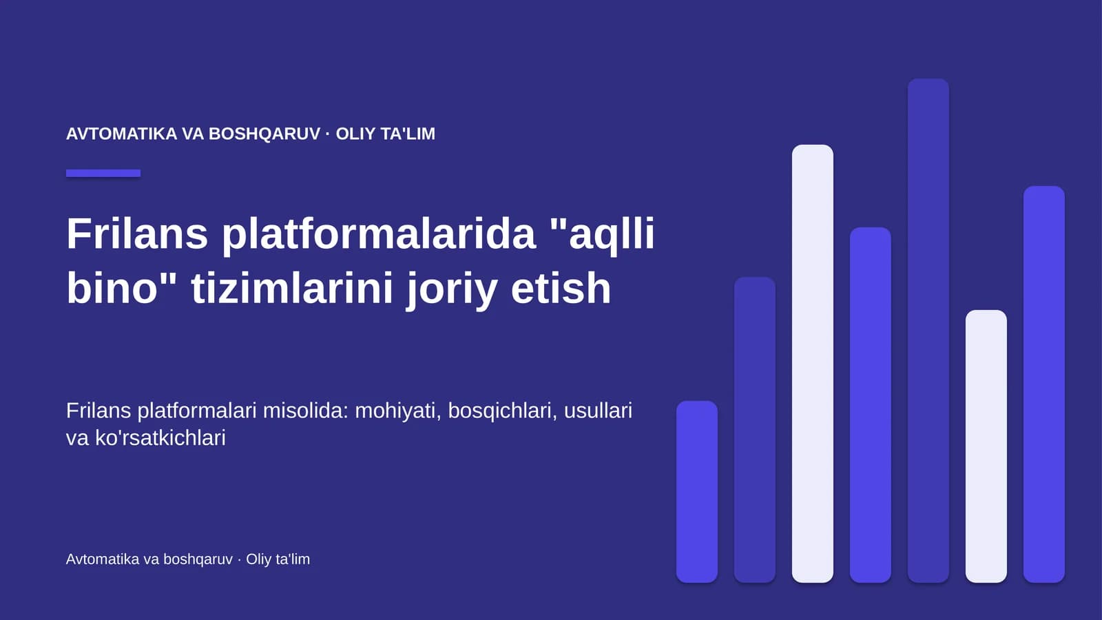 Frilans platformalarida "aqlli bino" tizimlarini joriy etish