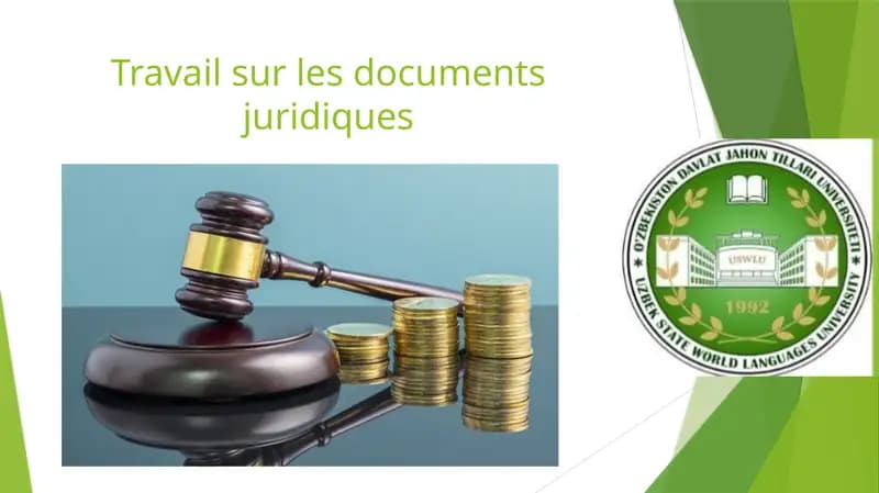 Travail sur les documents juridiques