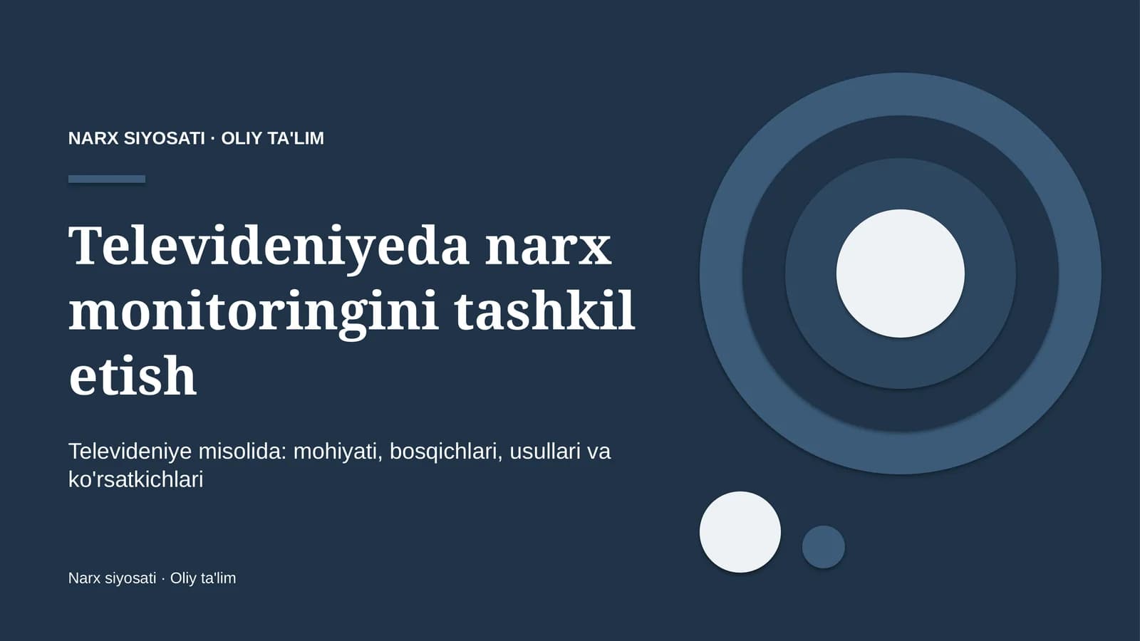 Televideniyeda narx monitoringini tashkil etish