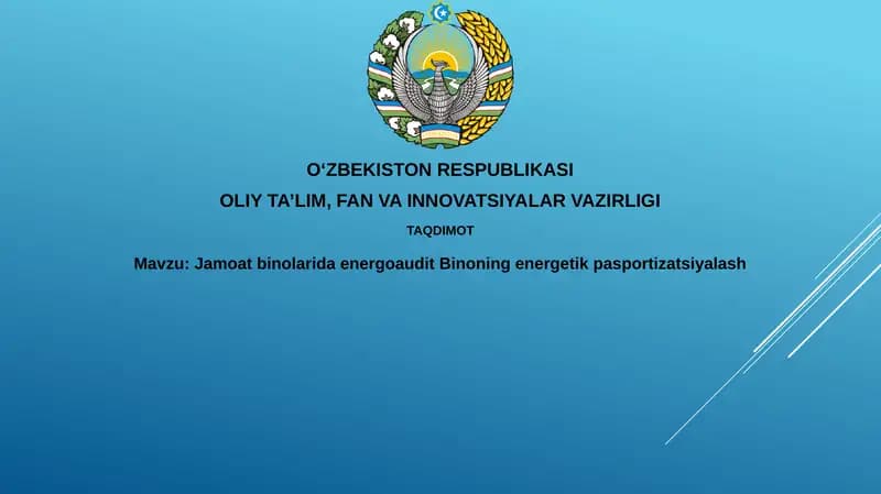 Jamoatbinolarida energoaudit