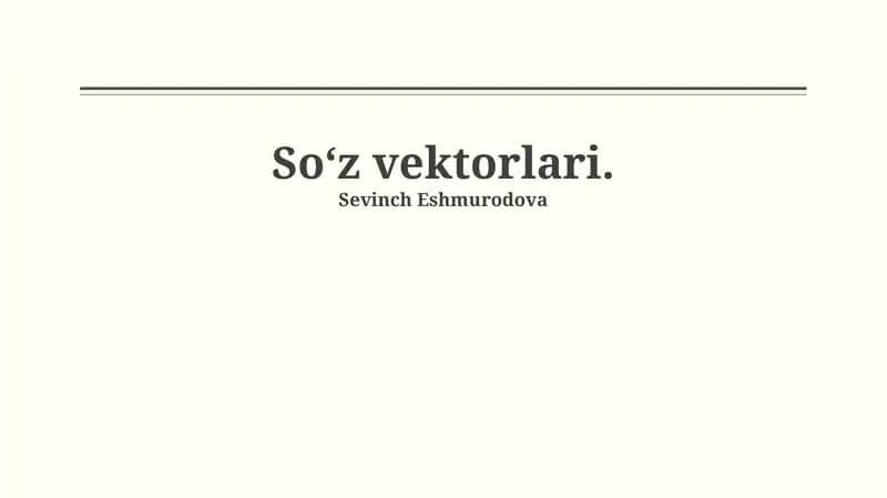 So‘z vektorlari