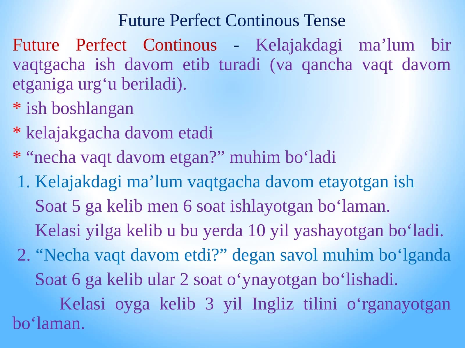 Future Perfect Continuous