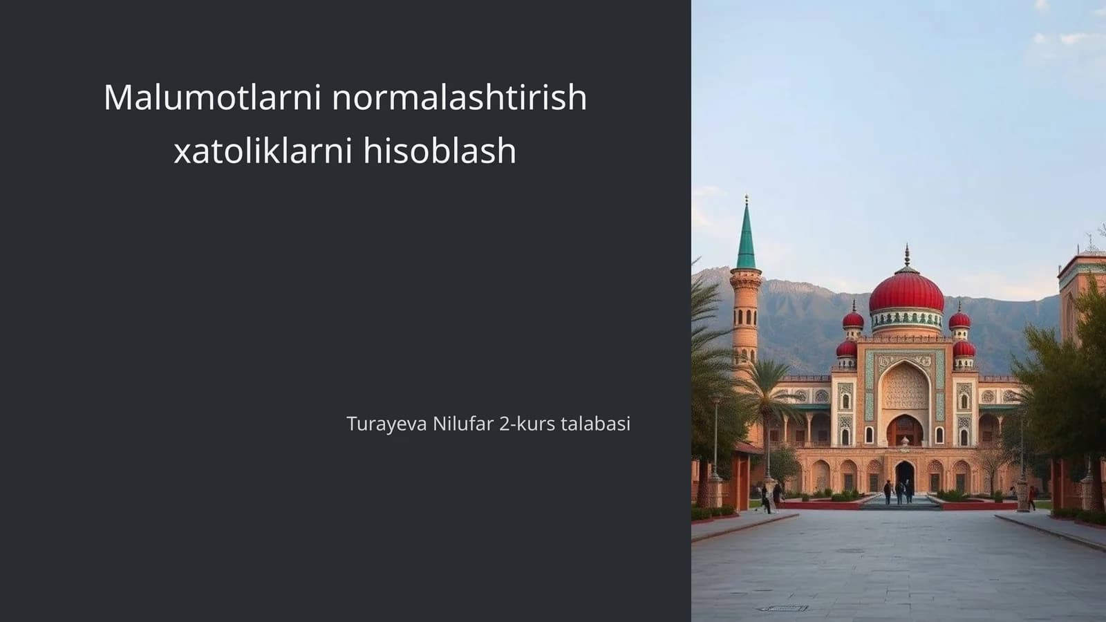 Xatoliklarni hisoblash
