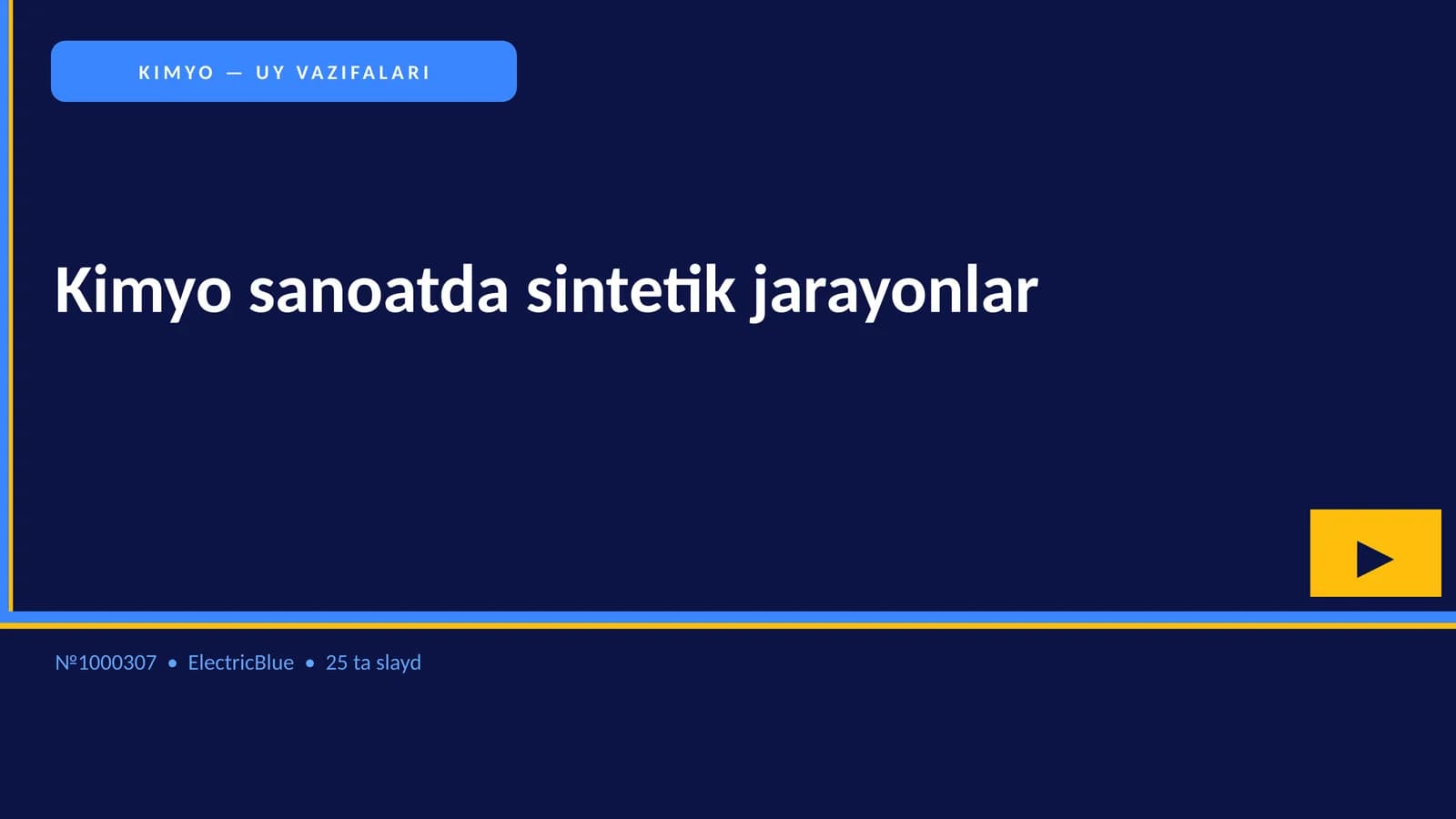 KIMYO SANOATDA SINTETIK JARAYONLAR