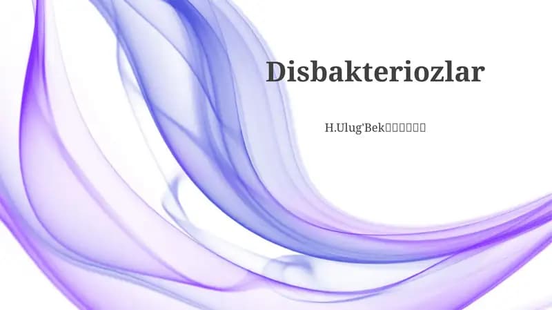 Disbakteriozlar